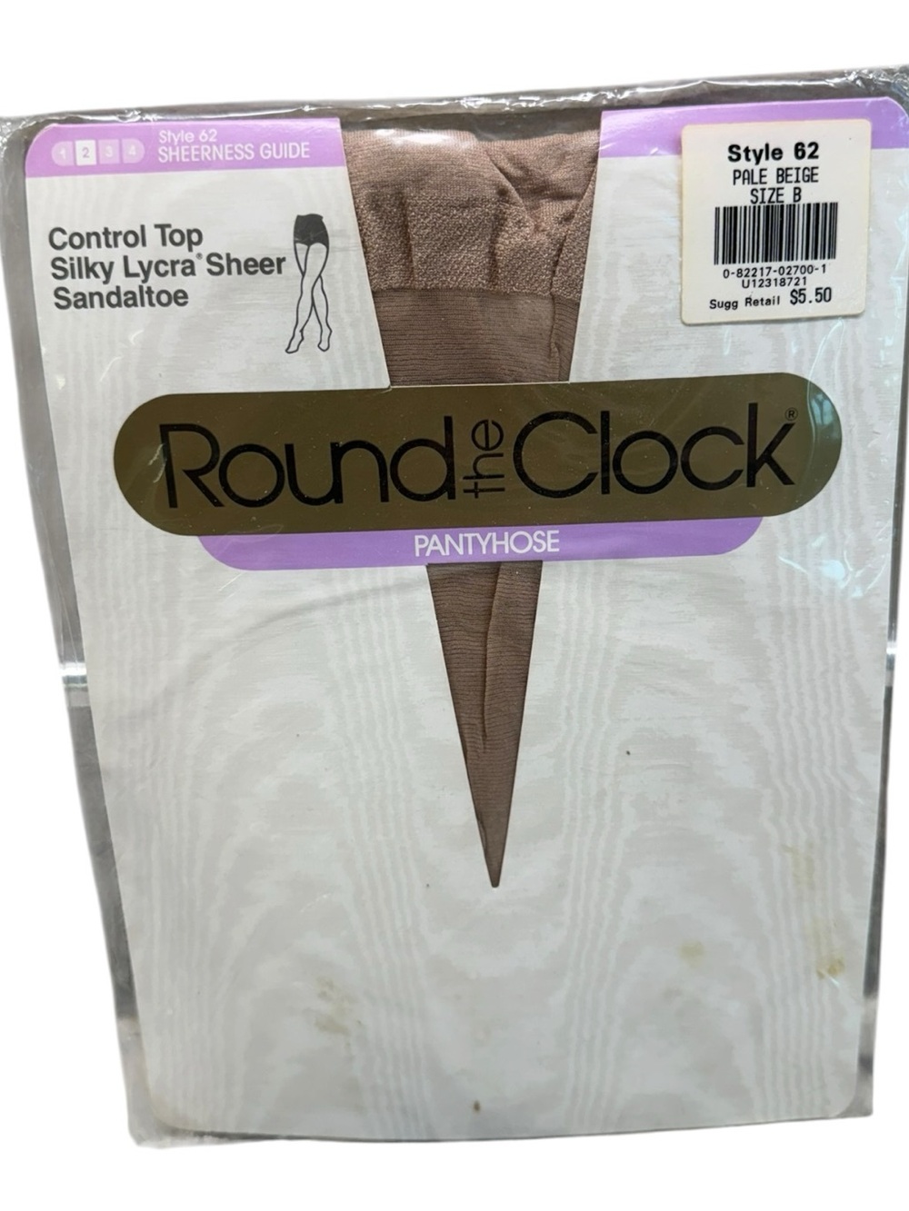 Round the clock control top pantyhose silky Lycra Style 62 size B Pale Beige
